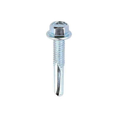 Metal Construction Heavy Section Screws – Hex Head Self-Drilling Zinc Screws for Steel Fixing Applications (BOX OF 100)