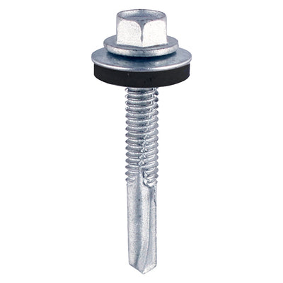 Metal Construction Heavy Section Screws - Hex EPDM Washer Self-Drilling Zinc