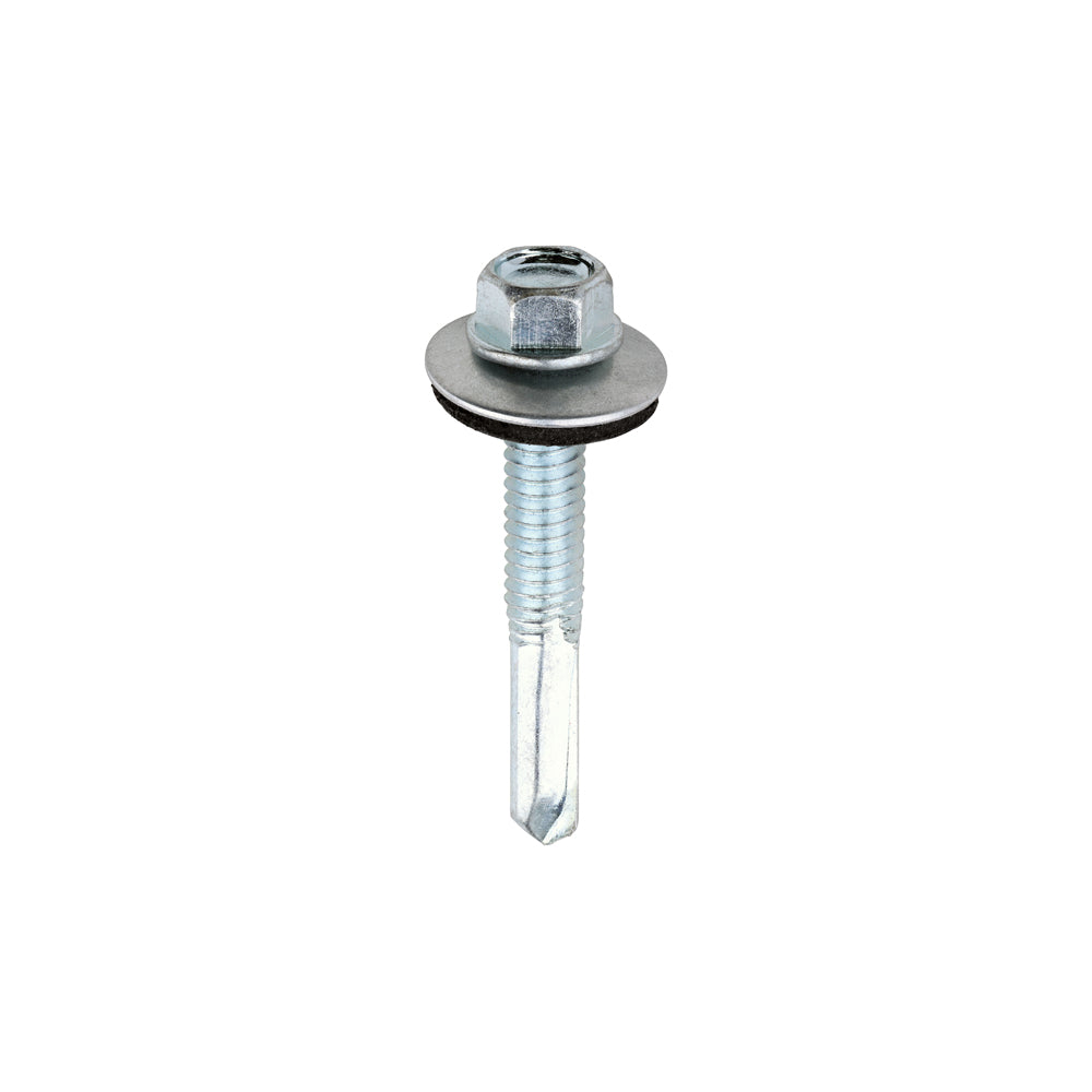 Metal Construction Heavy Section Screws - Hex EPDM Washer Self-Drilling Zinc