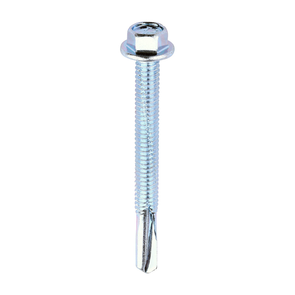 Metal Construction Heavy Section Screws – Hex Head Self-Drilling Zinc Screws for Steel Fixing Applications (BOX OF 100)