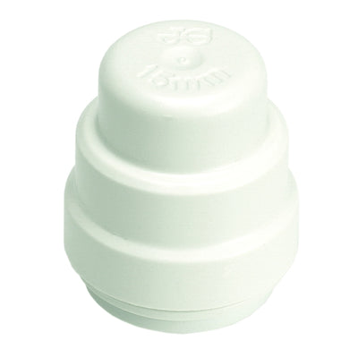 (Pack of 2) 15mm John Guest Speedfit Plastic Stop Ends PSE4615W – Push-Fit End Cap for 15mm Pipework