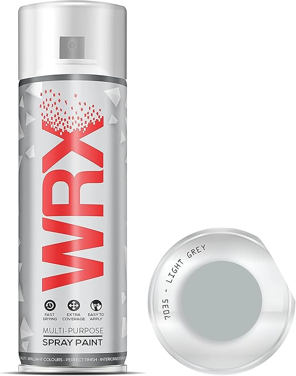 400ml WRX Light Grey RAL 7035 spray paint aerosol can for metal, wood & plastic.
