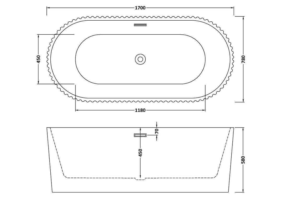 James Parker - Luxury Oval Freestanding Bath 1700mm