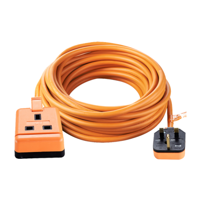 10M Orange Masterplug Single Socket Extension Lead for reliable power supply.
