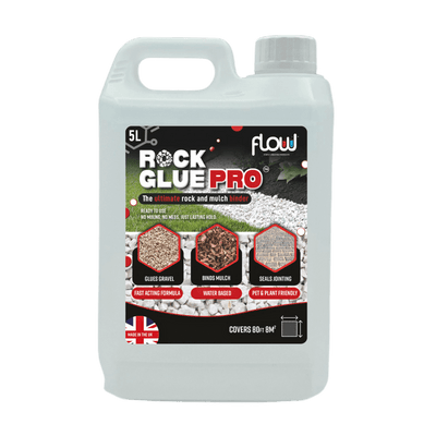 2.5 Litre Rock Glue Pro Heavy-Duty Water-Based Gravel & Mulch Binder for driveways and paths.