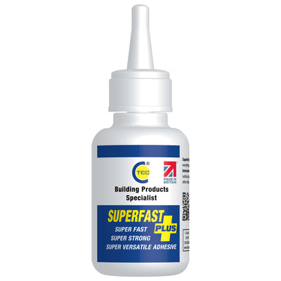 20ml CT1 Superfast Superglue bottle with precision nozzle for instant, strong adhesion.