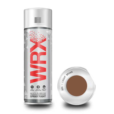 Image of WRX 400ml Light Brown 305 spray paint can for multi-surface applications.