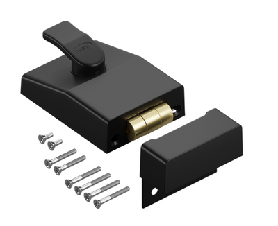 Close-up of a 60mm Backset ASEC AS12 Rollerbolt Nightlatch, a high-security door lock.