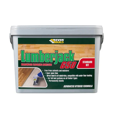 14KG EB Lumberjack 650 Flexible Wood Flooring Adhesive tub.