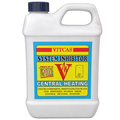 1L Vitcas Central Heating System Inhibitor – Corrosion, Limescale & Sludge Protection for up to 10 Radiators