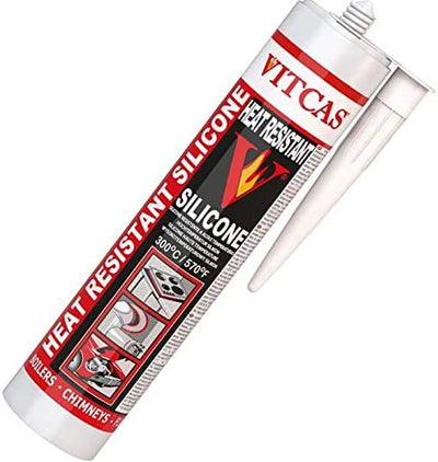 VITCAS Heat Resistant Silicone - Excellent Adhesion - Glass and Glazed Surfaces