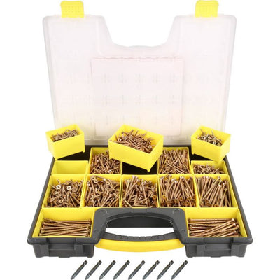 Ulti-Mate Stick-Fit Woodscrews - Attache Case Assortment (1610 Screws)