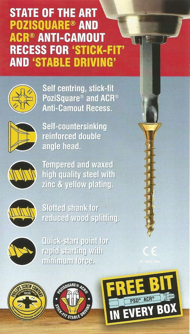 (Free Sample) Ulti-Mate II Stick-Fit Zinc & Yellow Plated Screw (1 Per Customer)