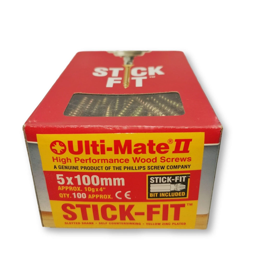 Ulti-Mate II Stick-Fit Zinc & Yellow Plated Screw