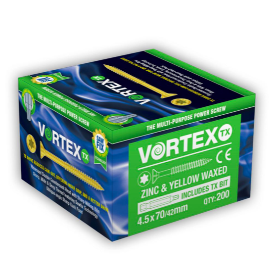 Vortex Professional Wood Screws (Zinc & Yellow) – Fixings Direct