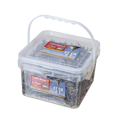 Ulti-Mate II Stick-Fit Wood Screws Trade Tub (Multi Sizes)